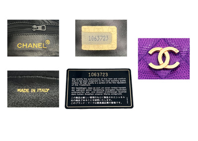 Chanel Vintage Rare Purple Lizard Mini Camera