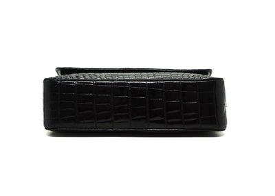 Chanel Vintage Rare Black Alligator Mini Flap
