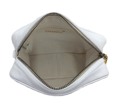 Authentic Chanel Vintage White Camera Style Handbag