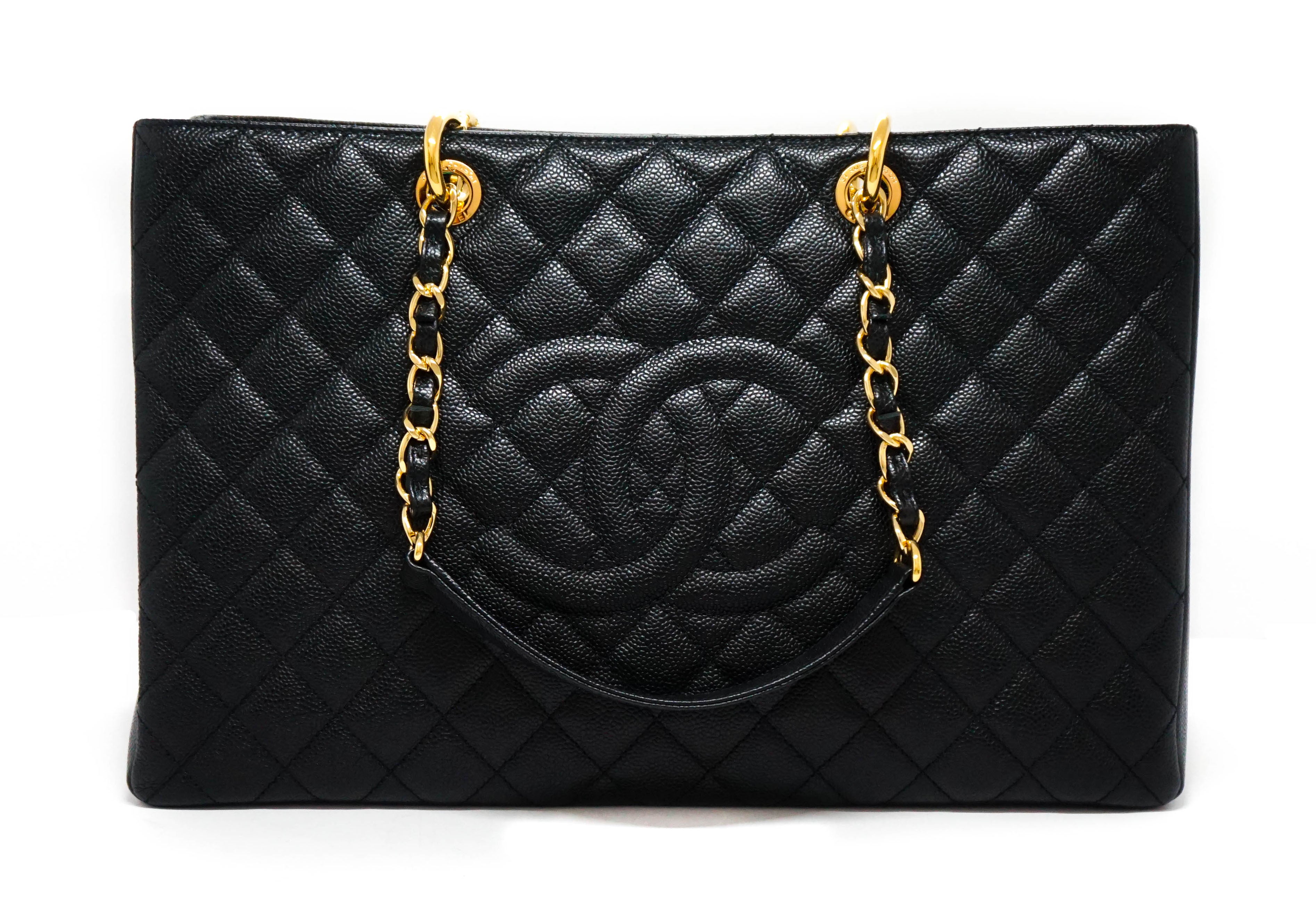 Chanel Black Caviar Grand Shopping Tote GST