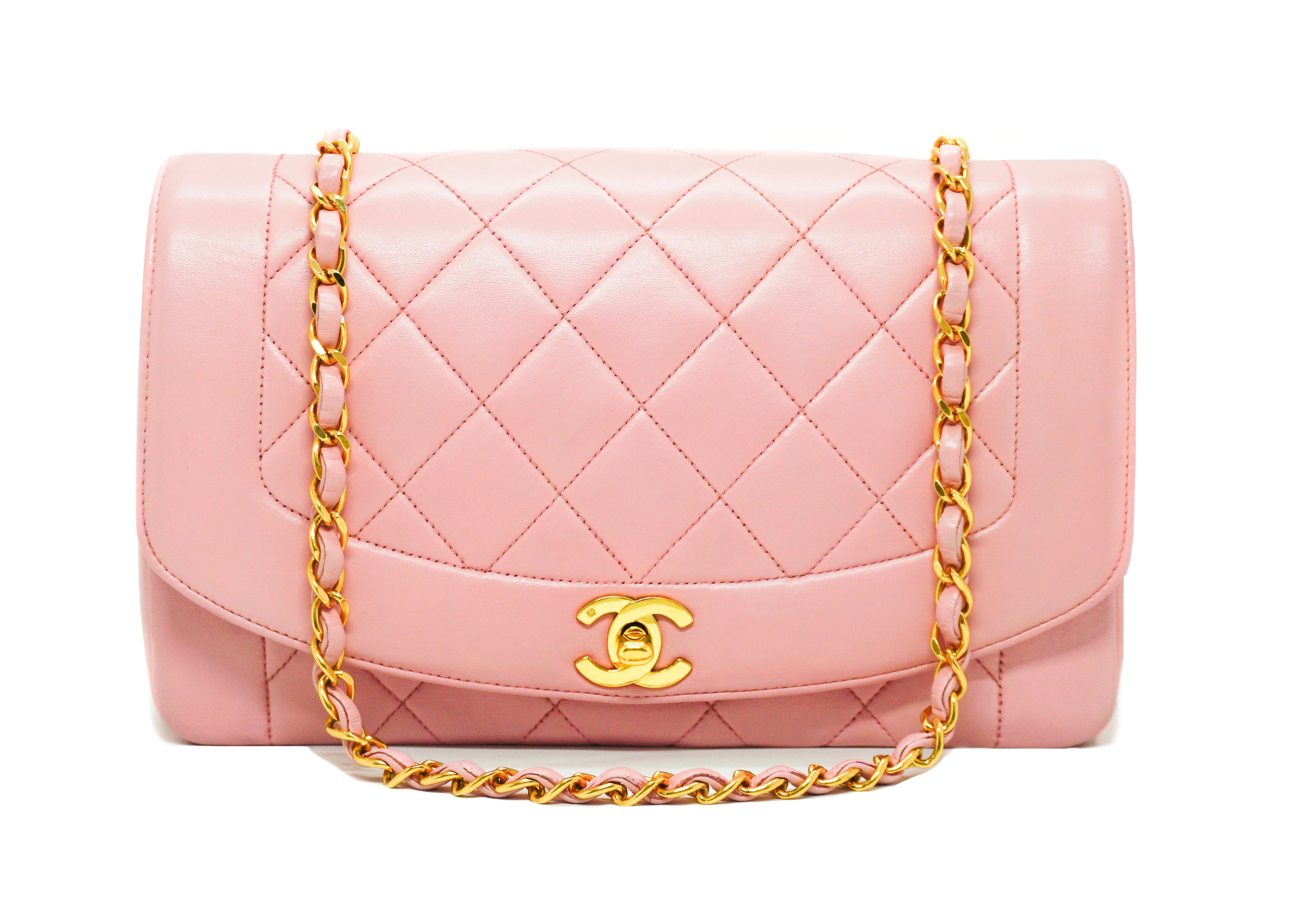 Chanel Vintage Pink Lambskin Diana Flap Bag – Classic Coco Vintage Luxury