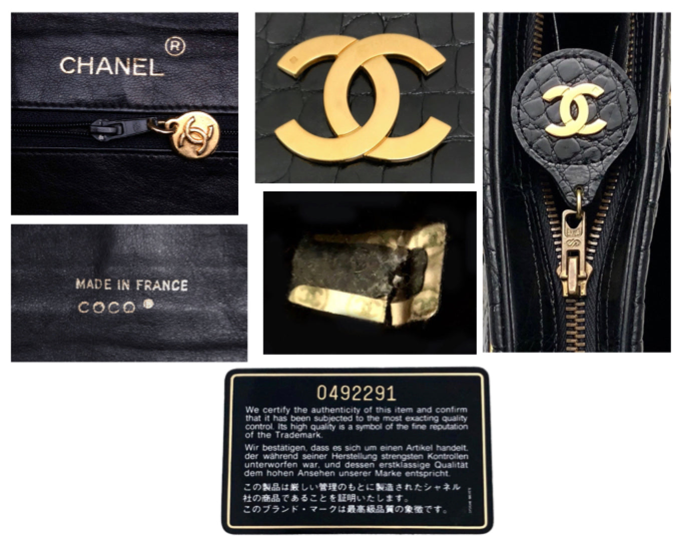 Chanel Vintage Black Crocodile Rare Camera Jumbo Maxi Bag