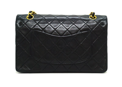 Chanel Vintage Black Lambskin Medium Classic Double Flap