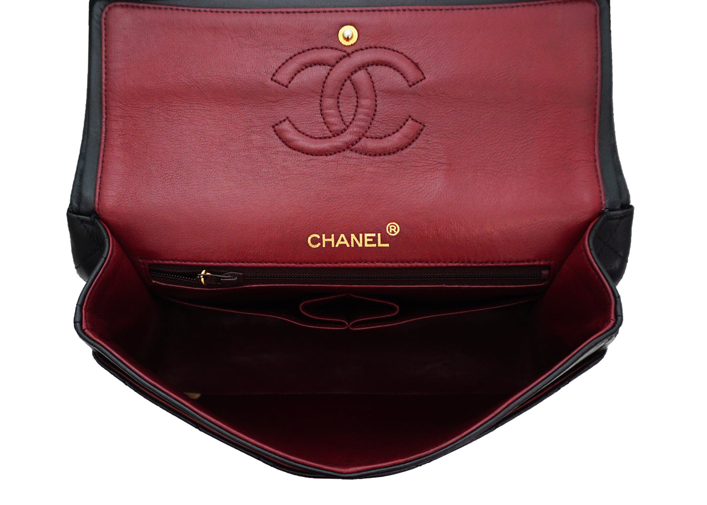Chanel Vintage Black Lambskin Large Classic Double Flap