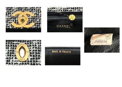Chanel Vintage Tweed & Faux Fur Maxi Flap
