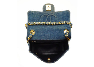 Chanel Vintage Rare Denim Classic Square Mini Flap