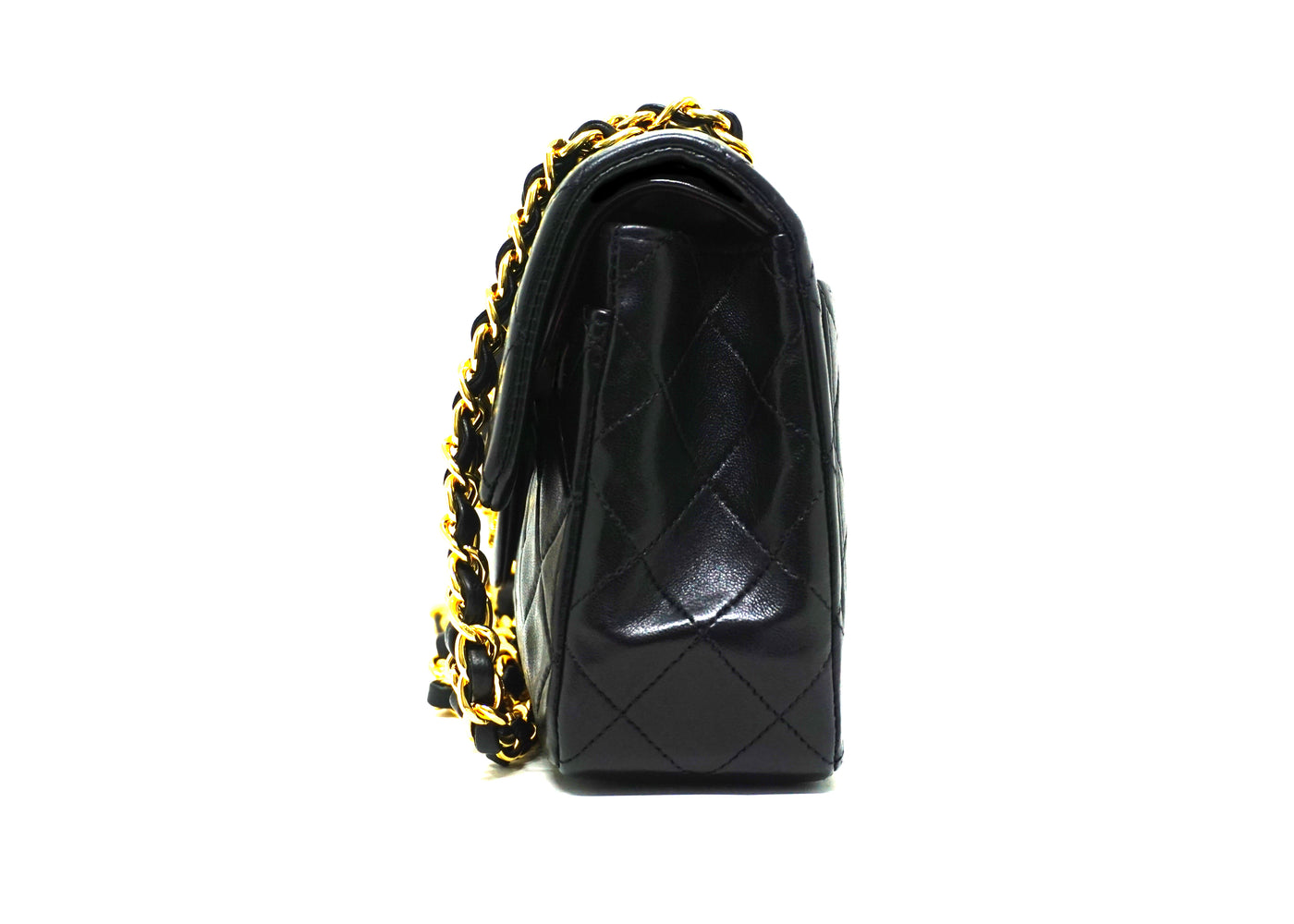 Chanel Vintage Black Lambskin Small Classic Double Flap