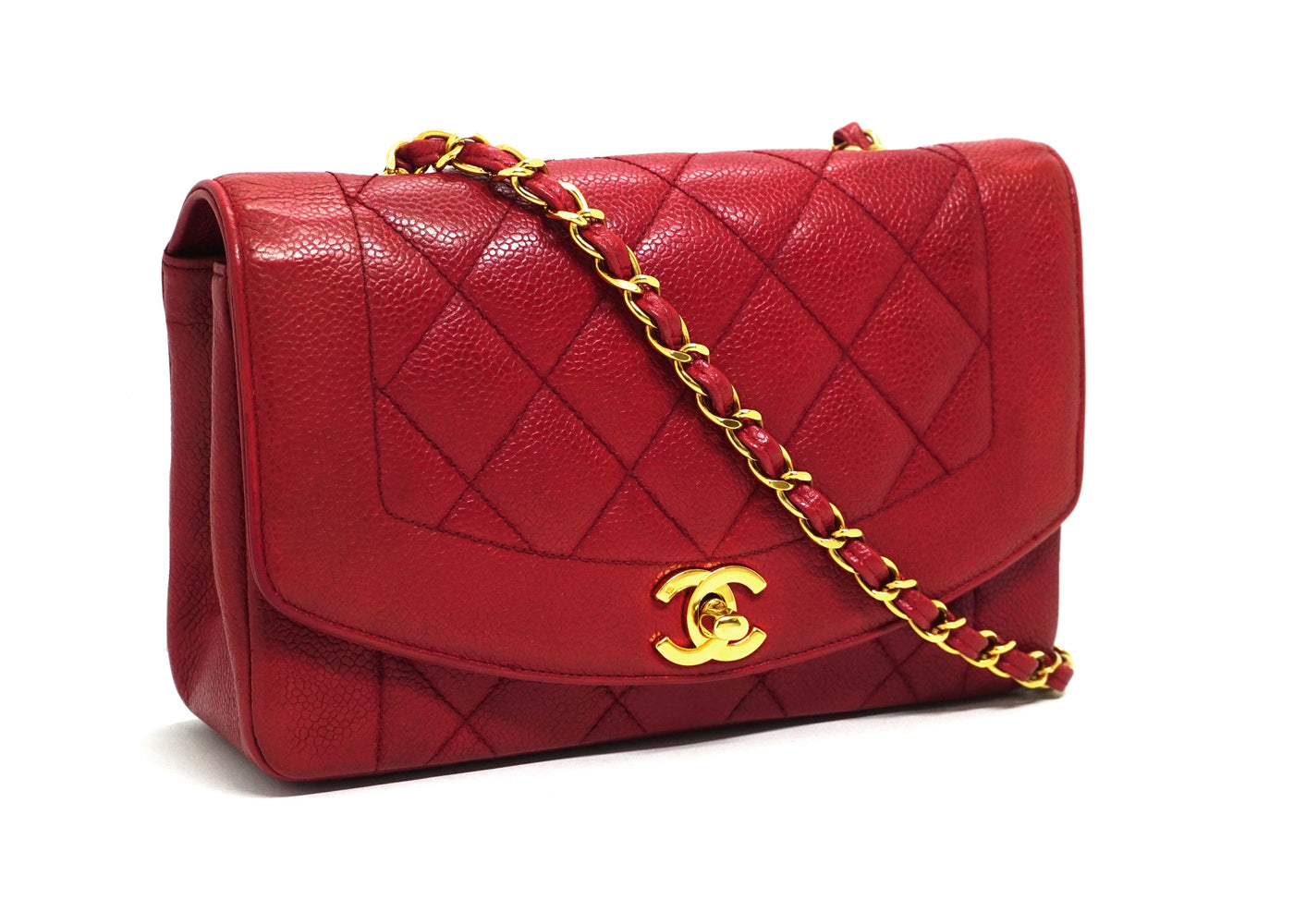 red chanel bag with gold hardware