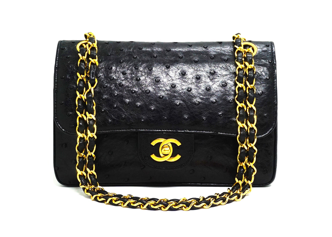 Chanel ostrich handbag on sale