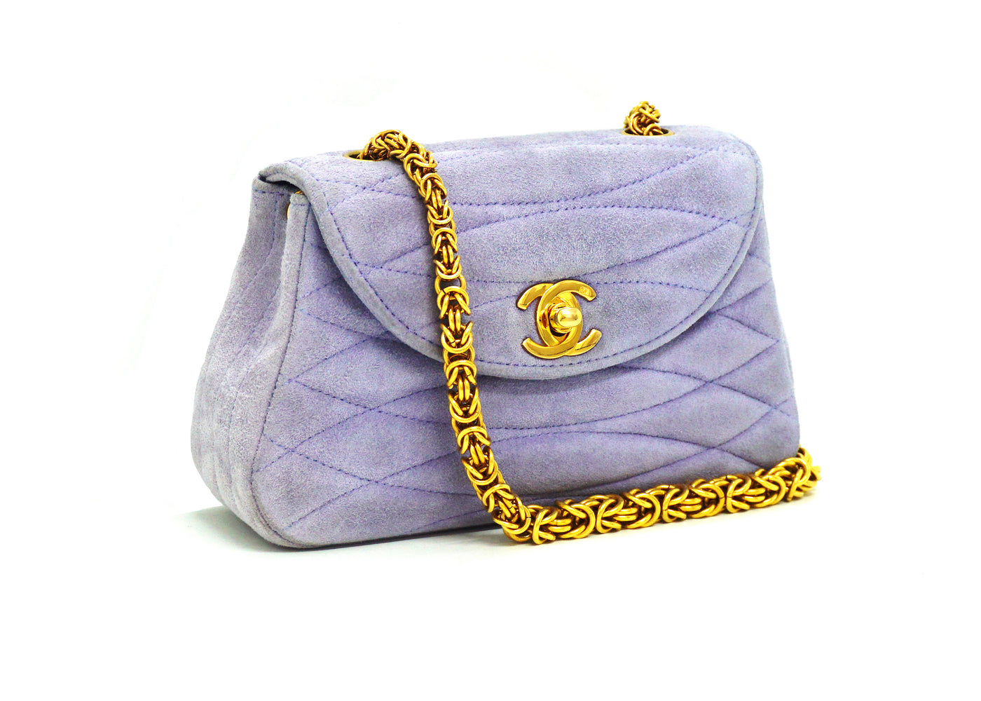 Chanel Vintage Rare Lilac Purple Suede Mini Flap