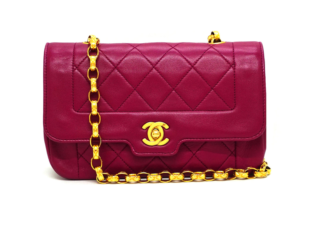 Chanel Vintage Rare Pink Lambskin Boarder Mini Flap