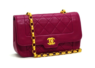 Chanel Vintage Rare Pink Lambskin Boarder Mini Flap