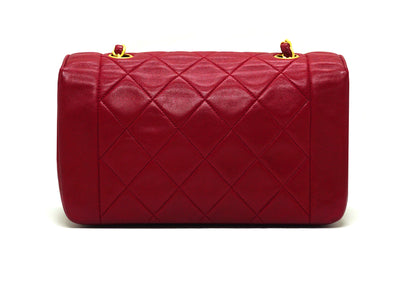 Chanel Vintage Rare Red Lambskin Boarder Flap