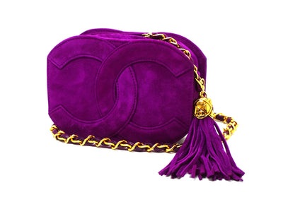 Chanel Vintage Rare Fuchsia Suede Mini Flap