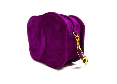 Chanel Vintage Rare Fuchsia Suede Mini Flap