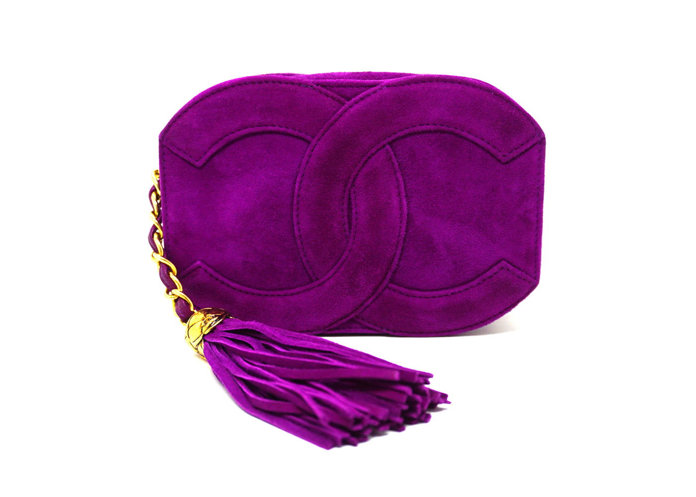 Chanel Vintage Rare Fuchsia Suede Mini Flap