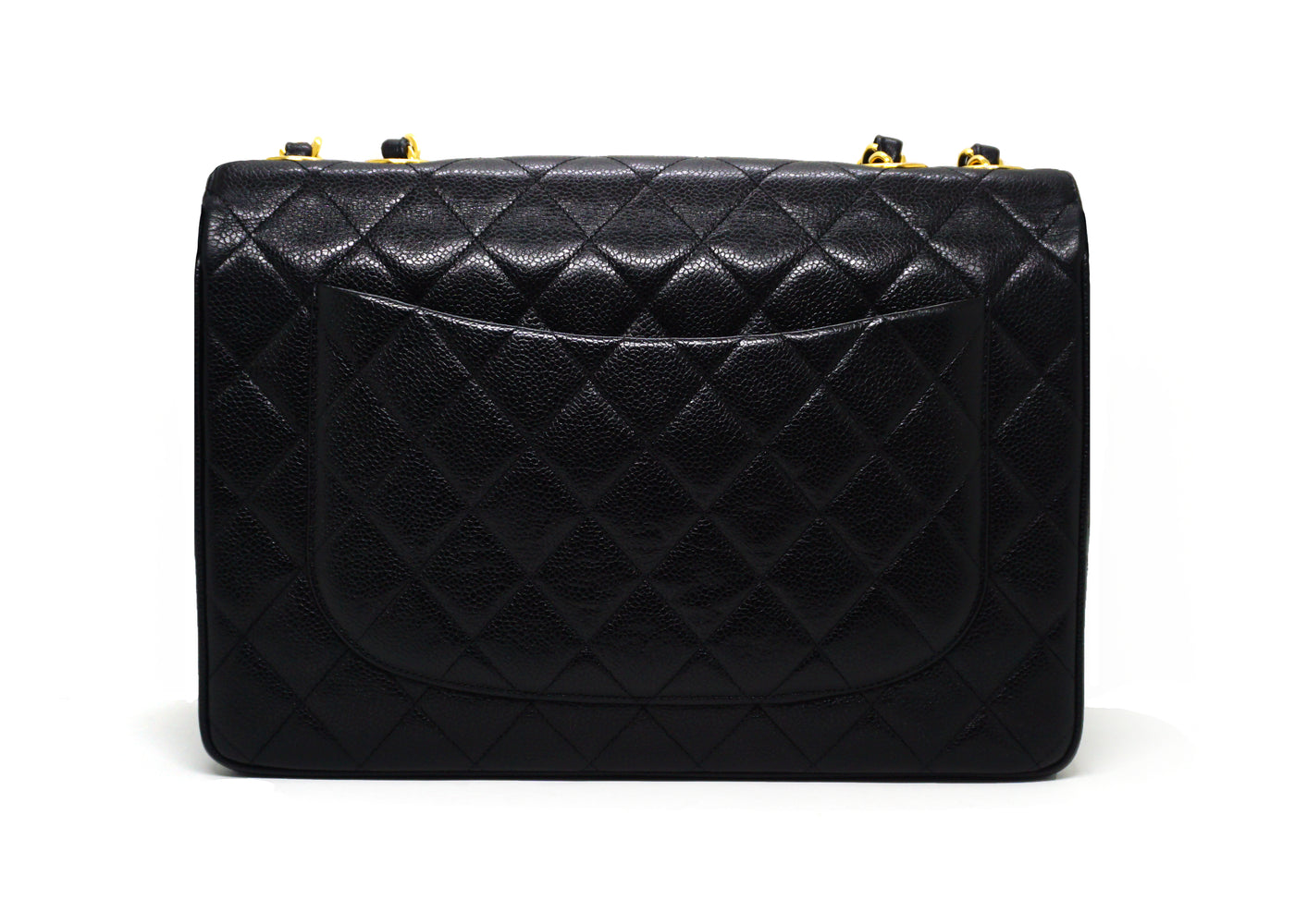 Chanel Vintage Rare Black Caviar XL CC Jumbo Flap