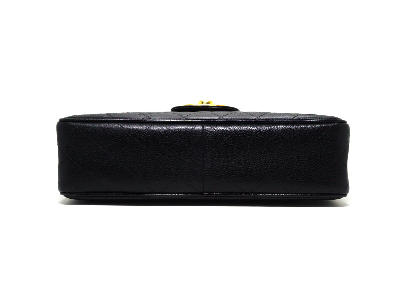 Chanel Vintage Rare Black Caviar XL CC Jumbo Flap
