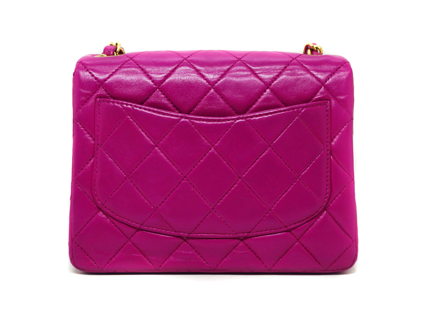Chanel Vintage Rare Hot Pink Lambskin Classic Mini Flap