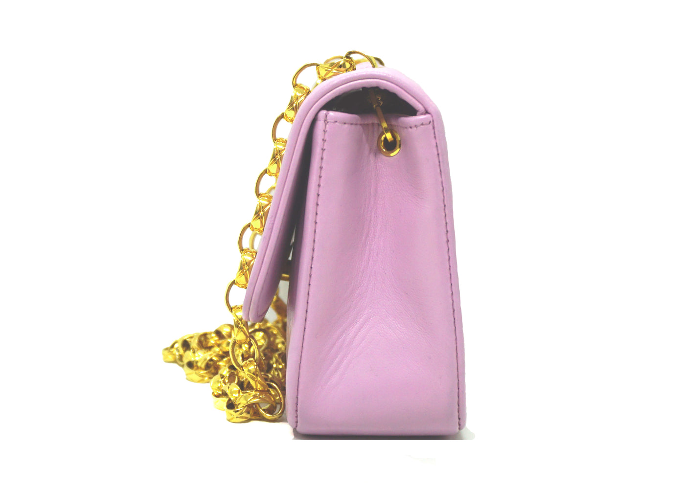 Chanel Vintage Rare Lilac Lambskin Boarder Mini Flap