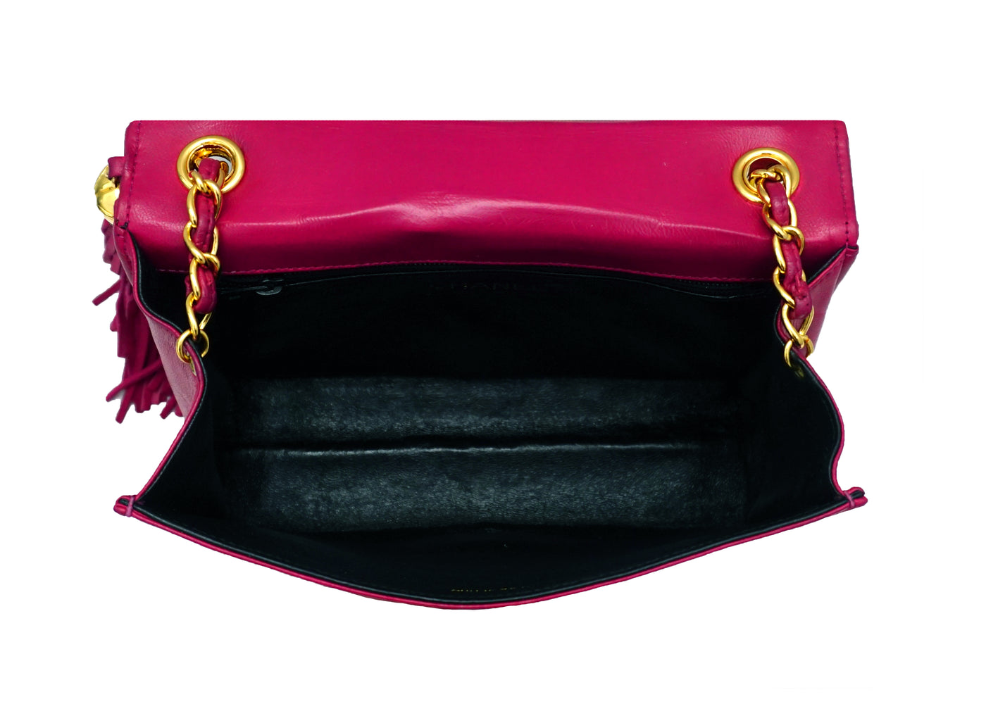 Chanel Vintage Rare Hot Pink Lambskin Full Flap