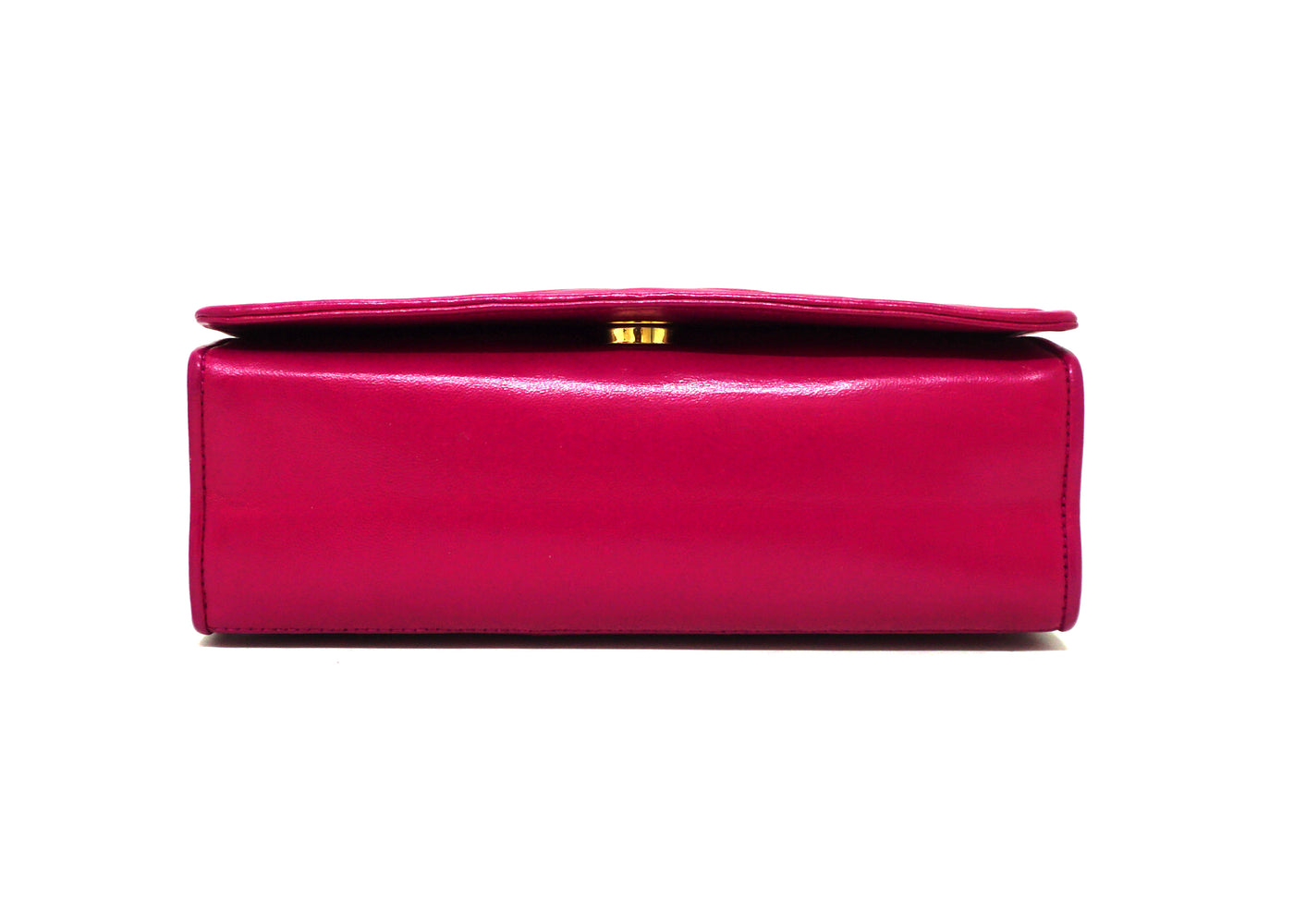 Chanel Vintage Rare Hot Pink Lambskin Full Flap