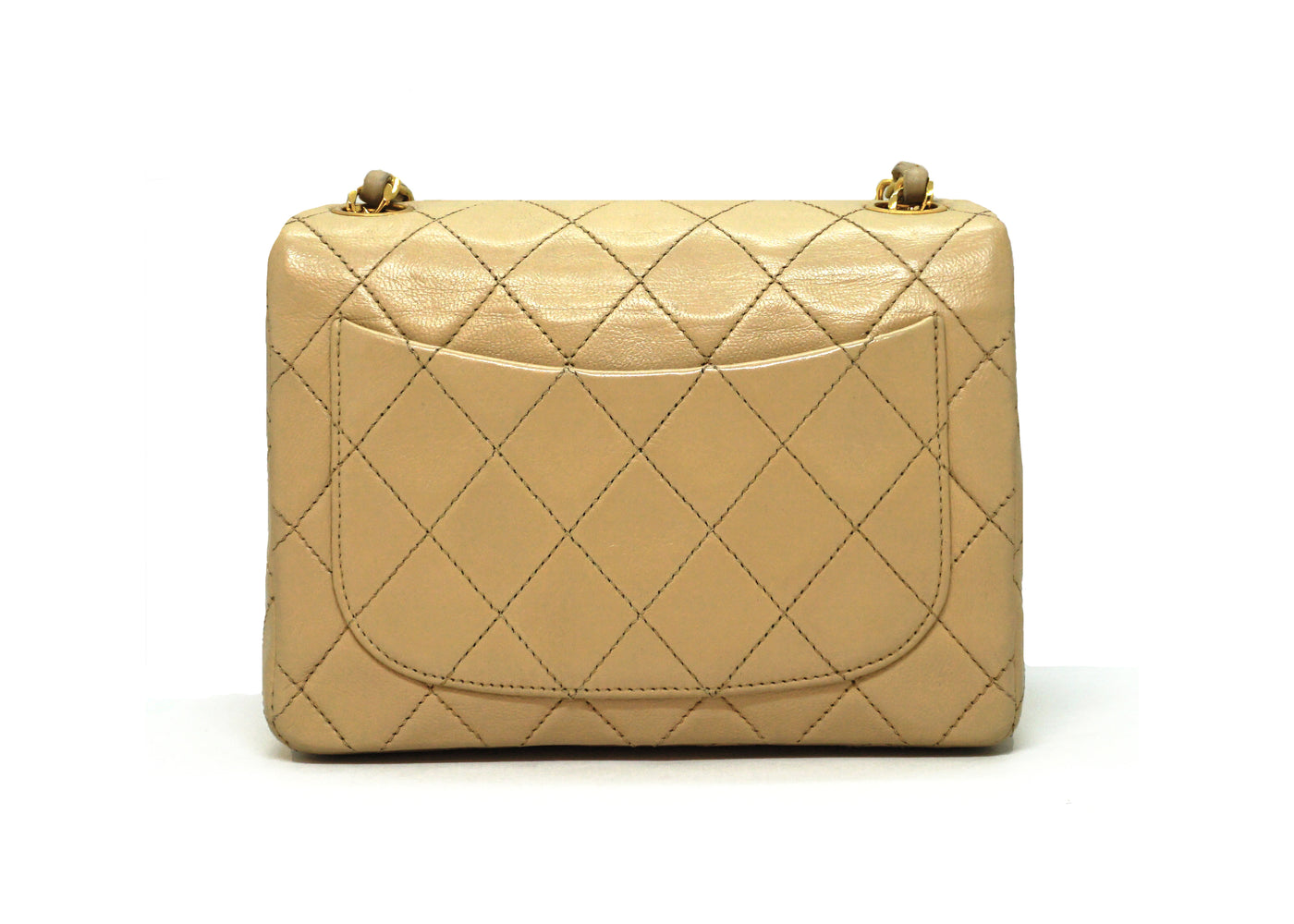 Chanel Vintage Rare Beige Lambskin Classic Mini Flap