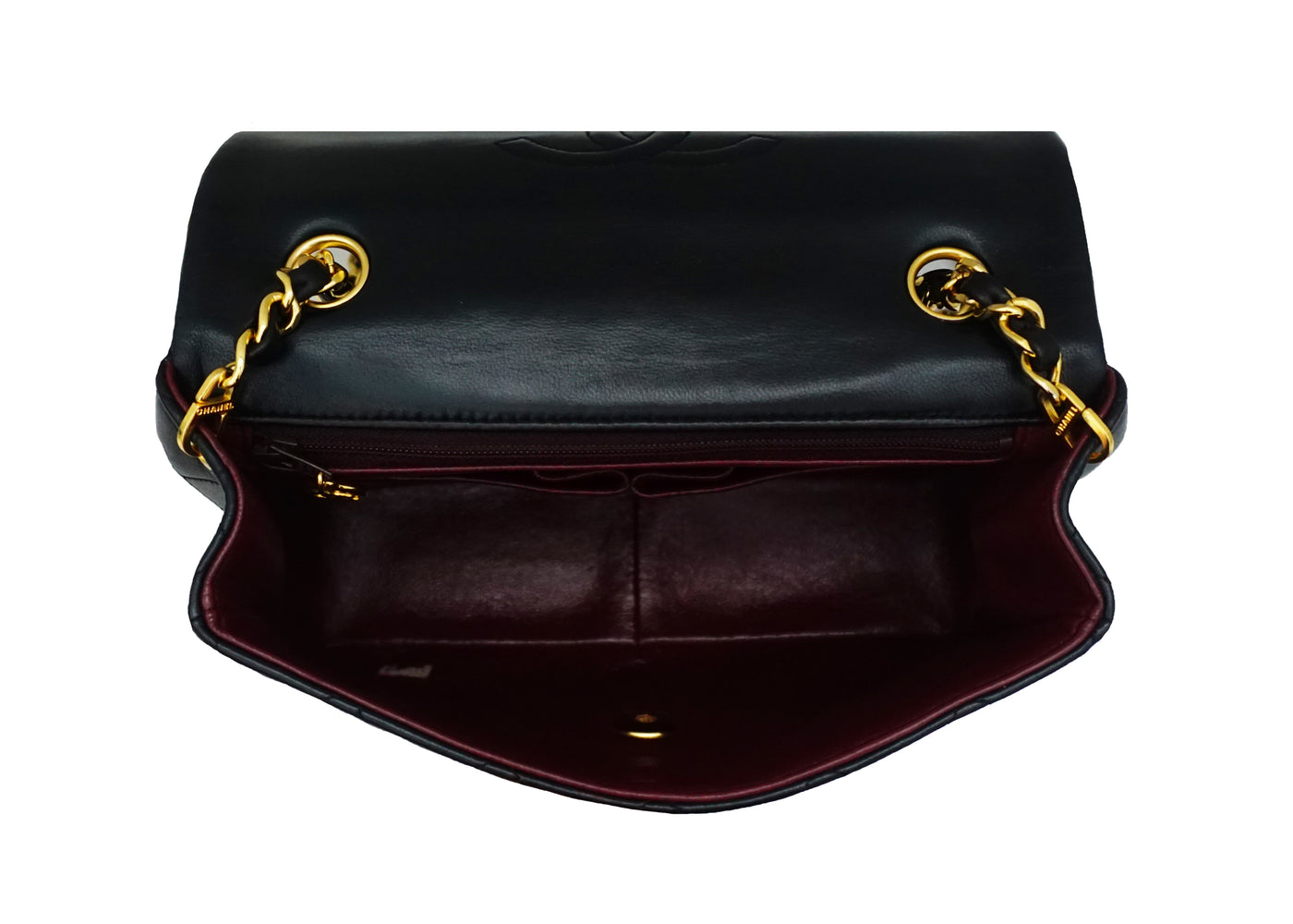 Chanel Vintage Black Lambskin Classic Mini Flap
