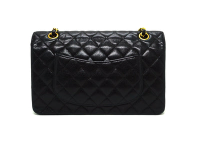 Chanel Vintage Black Caviar Medium Classic Double Flap