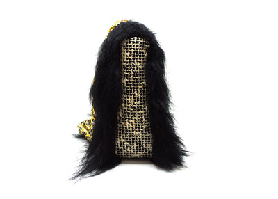 Chanel Vintage Tweed & Faux Fur Maxi Flap