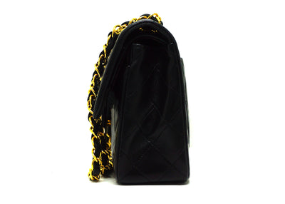Chanel Vintage Black Lambskin Small Classic Double Flap