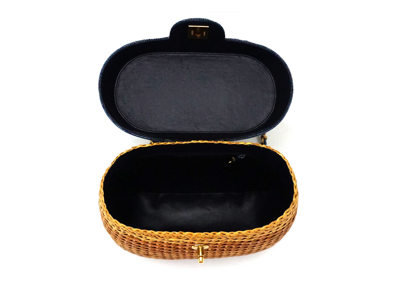 Chanel Vintage Wicker & Denim Basket Bag