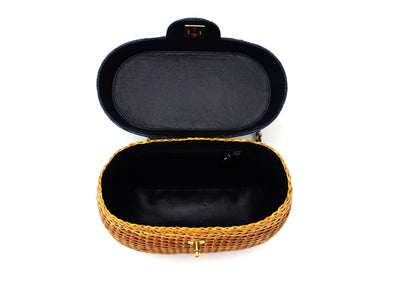 Chanel Vintage Wicker & Denim Basket Bag
