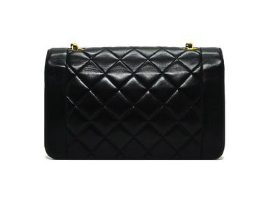 Chanel Vintage Black Lambskin Medium Diana Flap