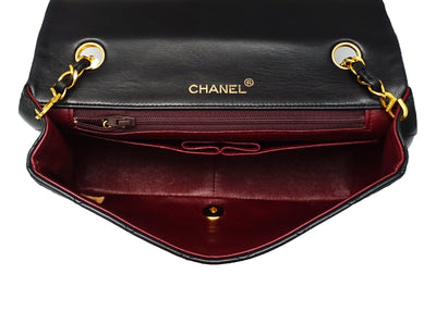 Chanel Vintage Black Lambskin Full Flap