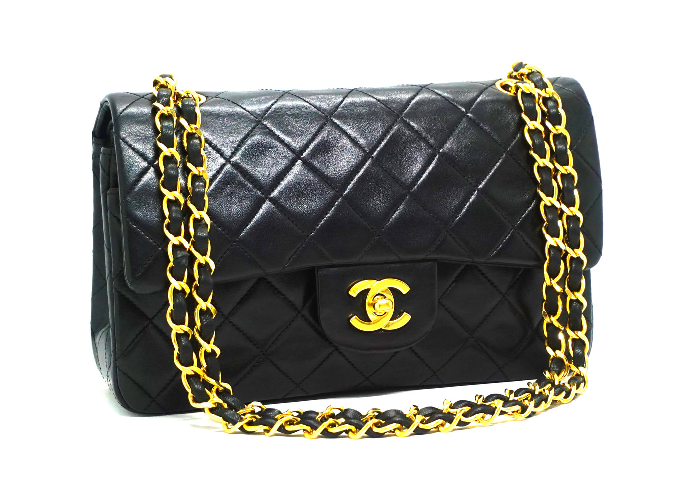 Chanel Vintage Black Lambskin Small Classic Double Flap – Classic