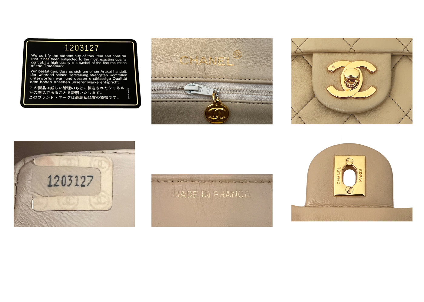 Chanel Vintage Rare Beige Lambskin Classic Mini Flap