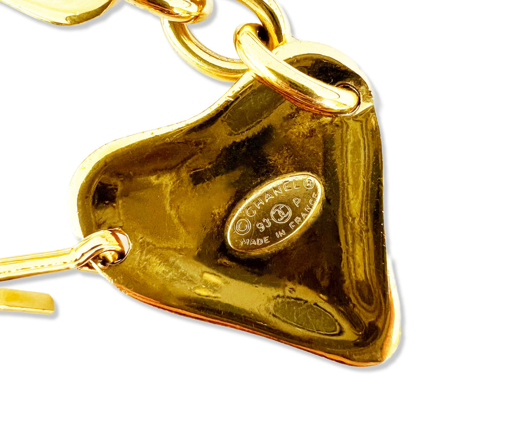 Chanel Vintage Rare Heart Charm Gold Belt – Classic Coco