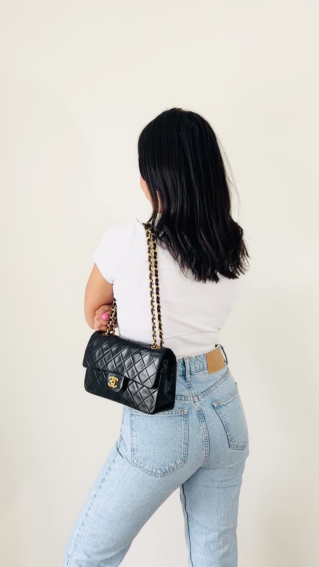 Chanel Black Quilted Lambskin Mini Coco Clips Flap Gold And