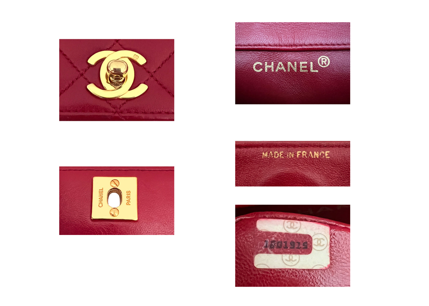 Chanel Vintage Rare Red Lambskin Micro Mini Flap