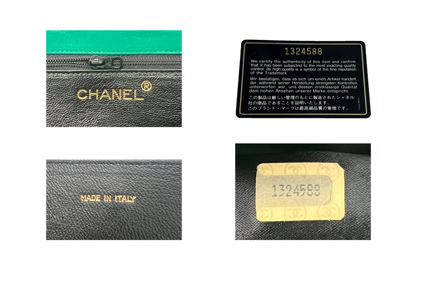 Chanel Vintage Rare Green Lambskin Mini Flap Bag