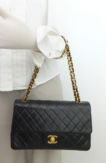 Authentic Chanel Vintage Black 2.55 Flapover