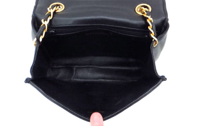 Authentic Chanel Vintage Black Mini Flapover