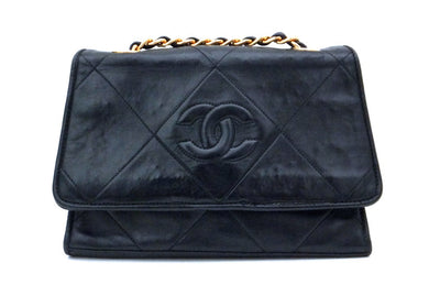 Authentic Chanel Vintage Black Mini Flapover