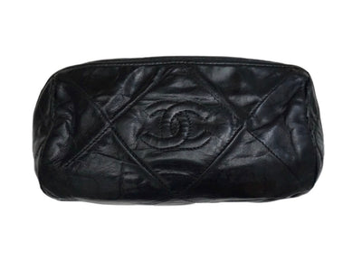 Authentic Chanel Vintage Black Quilted Tube Handbag