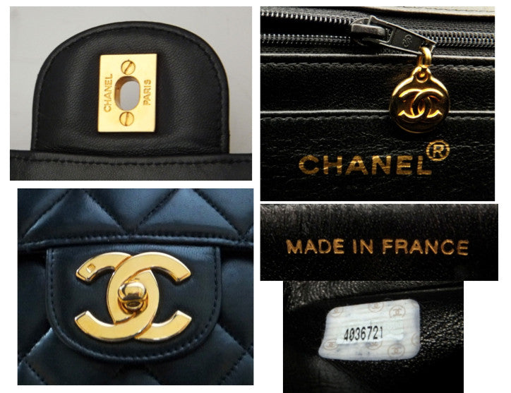 Authentic Chanel Vintage Black Lambskin Maxi Jumbo