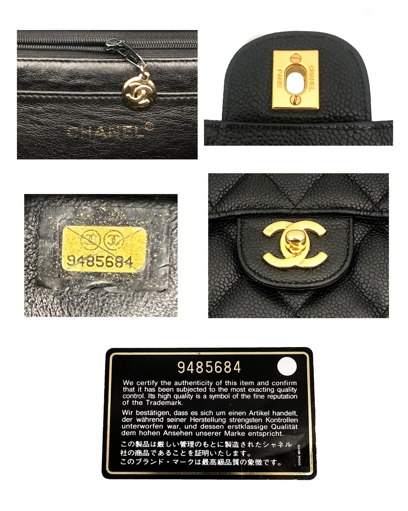 Chanel Vintage Black Caviar Classic Single Flap Jumbo