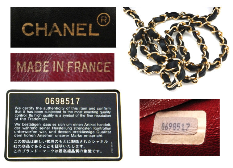 Authentic Chanel Vintage Black Half-Moon Jumbo CC Emblem Flapover