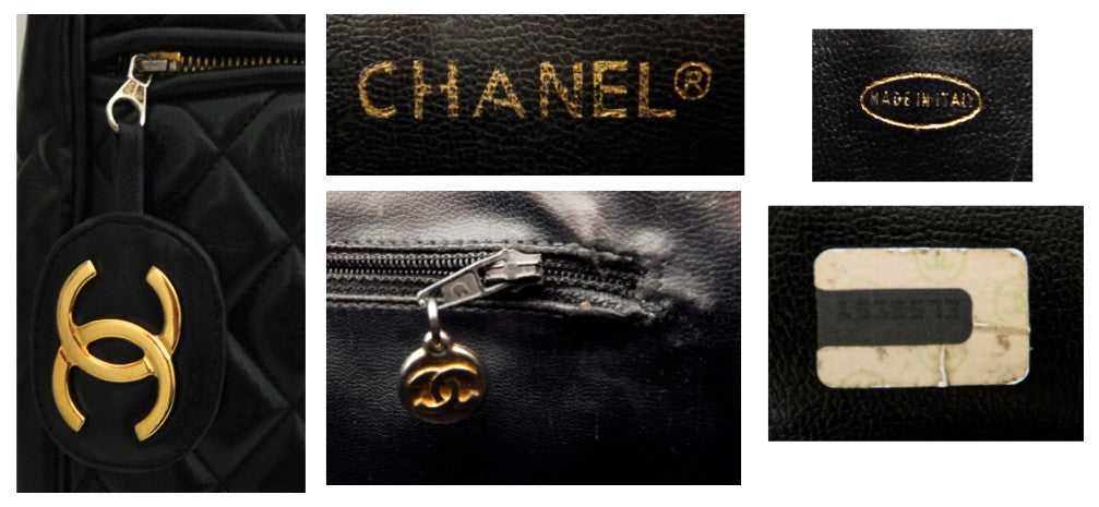 Authentic Chanel Vintage Black Rare Quilted Jumbo Flap Handbag