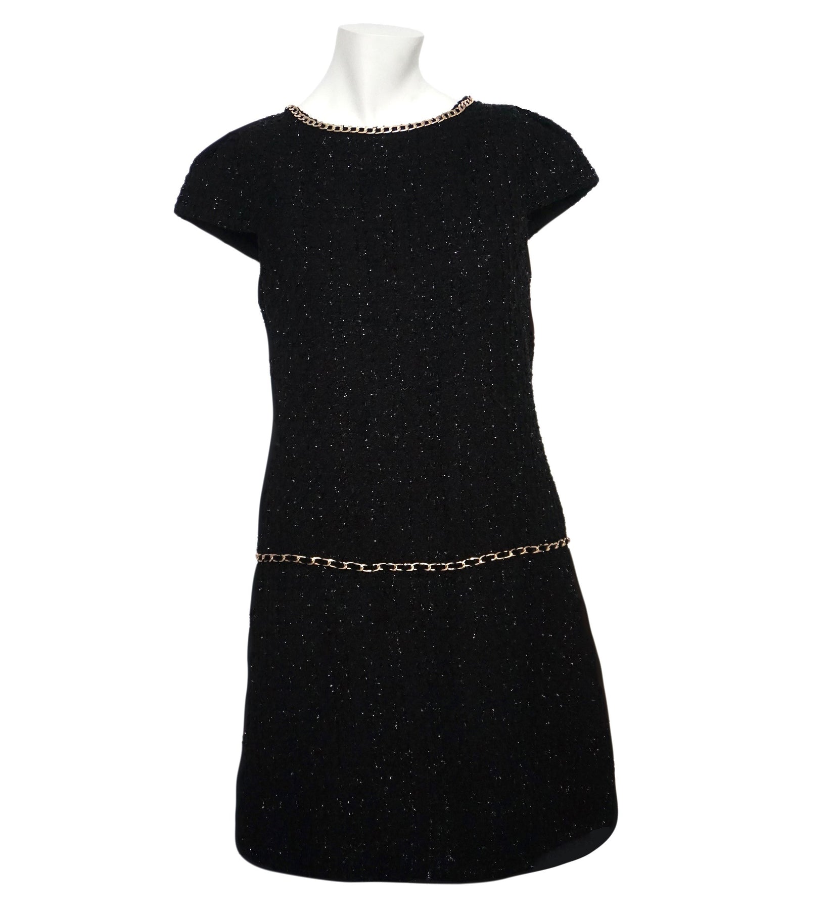 Chanel Black Boucle Tweed Runway Dress Size 38 – Classic Coco Authentic  Vintage Luxury